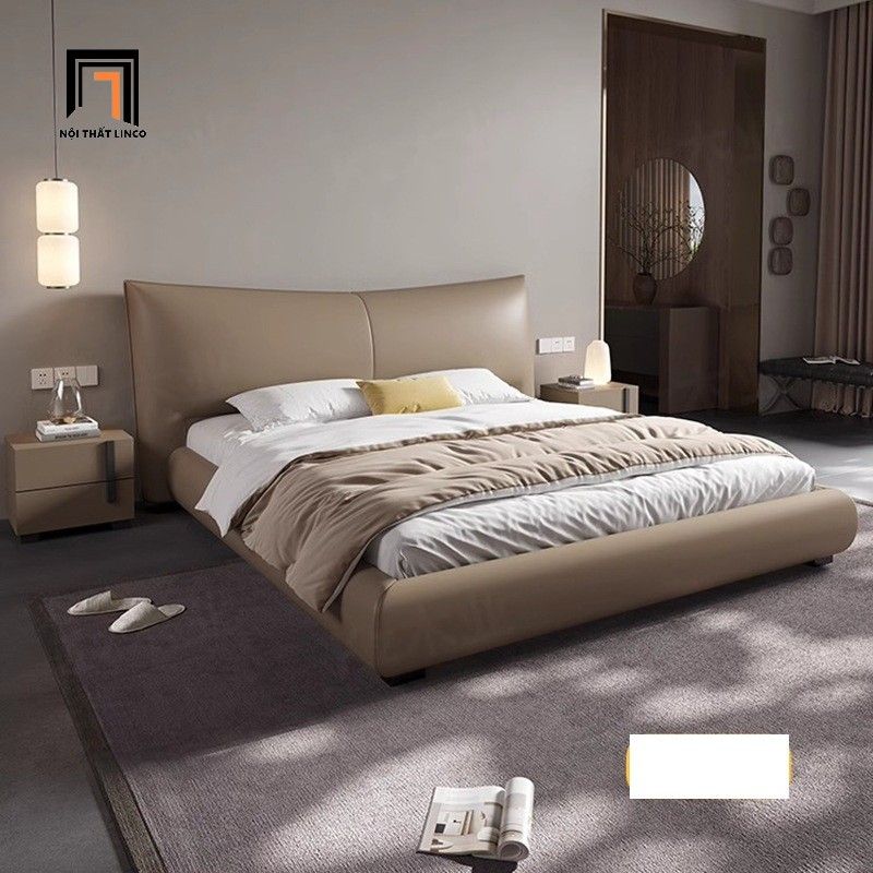  Giường ngủ da công nghiệp trẻ trung GN116 Numan màu xám ghi 