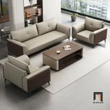  Set 2 ghế sofa văn phòng KHQ165 Mosby da công nghiệp 