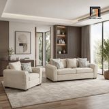  Bộ ghế sofa gia đình sang trọng KT158 Ebern đính nút đồng nổi 