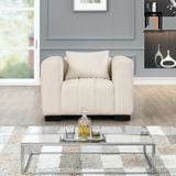  Ghế sofa đơn vải nỉ DT47 Peggy màu trắng kem cho phòng khách 