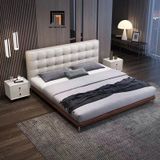  Giường ngủ trẻ trung giật lún GN99 Crysler da Pu bóng đen 