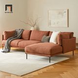  Set ghế sofa góc L vải nỉ GT285 Martel 2m2 x 1m6 màu cam đẹp 