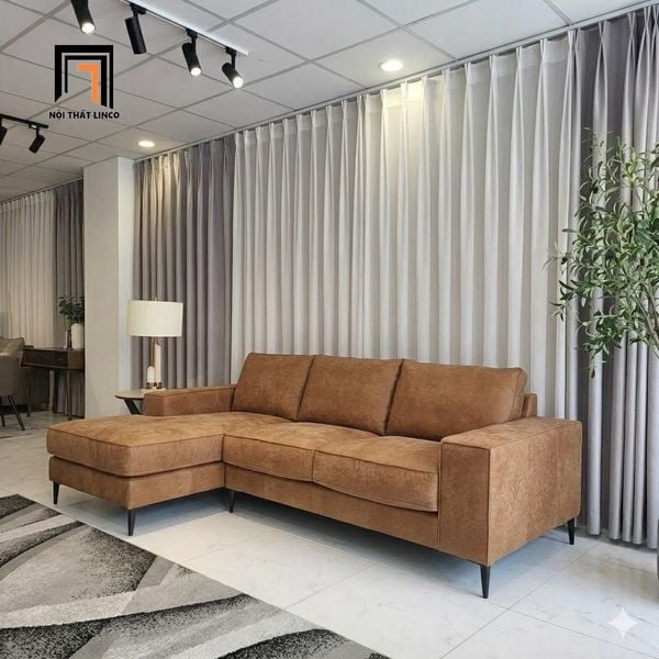  Bộ sofa góc chữ L GT295 Mondazie 2m3 x 1m6 phòng khách đẹp 