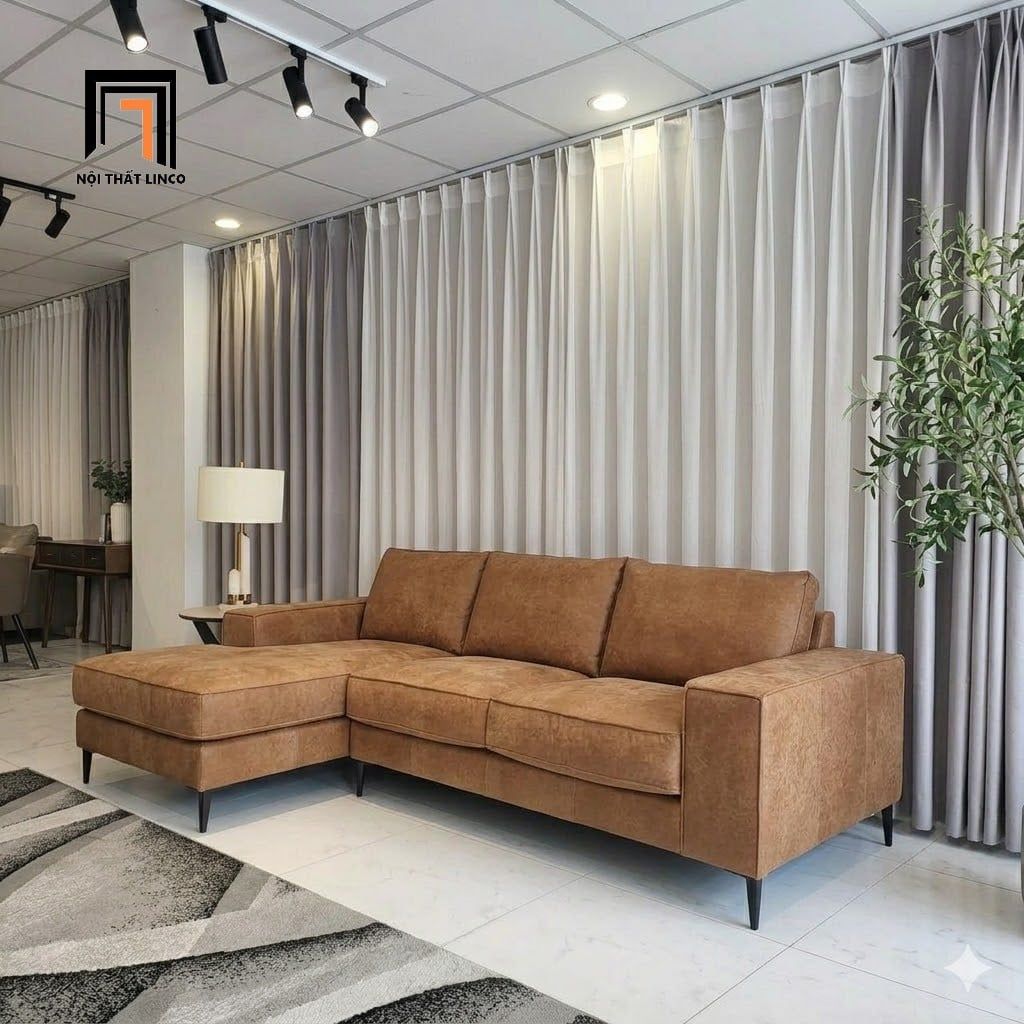  Bộ sofa góc chữ L GT295 Mondazie 2m3 x 1m6 phòng khách đẹp 