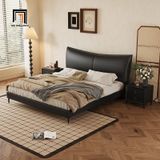  Giường ngủ da pu hiện đại GN96 Aubrey xám đậm cho chung cư 
