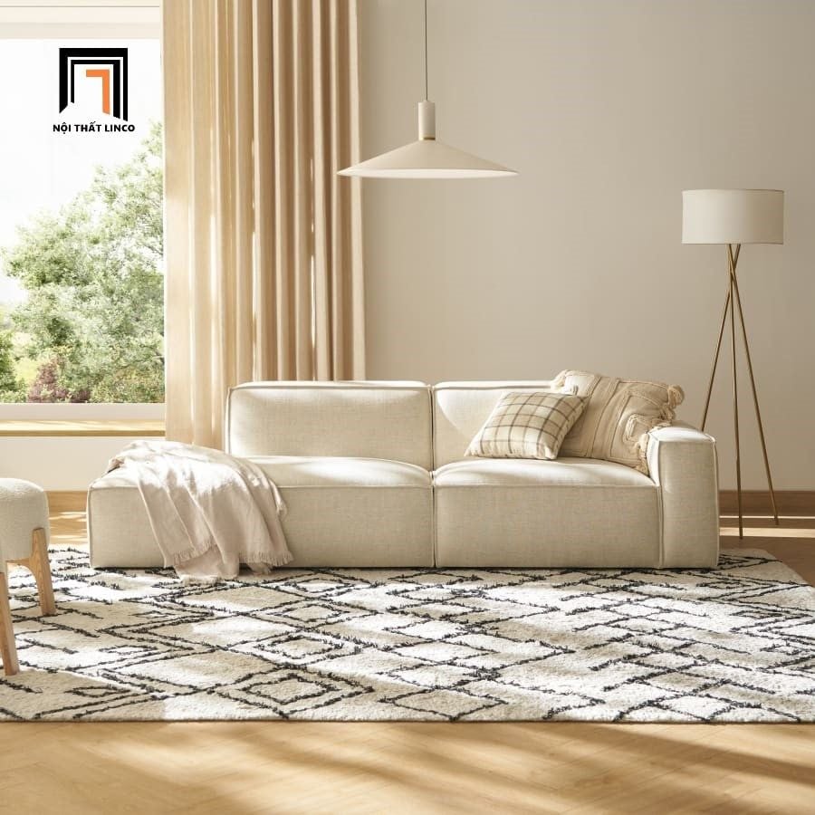  Bộ ghế sofa góc L vải nỉ GT271 Cary 2m5 x 2m phòng khách đẹp 