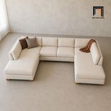  Bộ sofa U vải nỉ UT75 Tuxedo dài 3m rộng 1m9 màu be sang trọng 