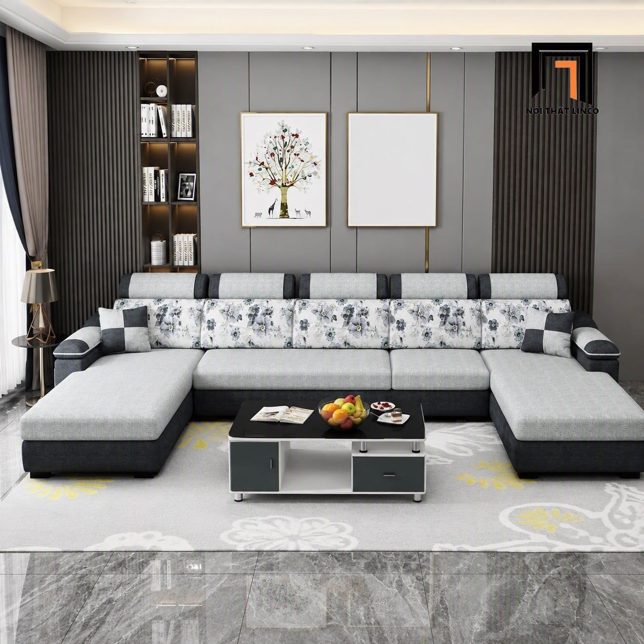 Bộ sofa U hiện đại UT88 Beaver 3m3 thiết kế sang trọng 