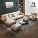  Sofa phòng khách KT29 Appelo thiết kế sang trọng bọc da giả 