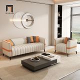  Ghế sofa băng cong da trắng kem BHQ60 Chapada 2m trẻ trung 