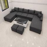  Sofa chữ U UT87 Blacky dài 3m2 màu xám đậm giá tốt 