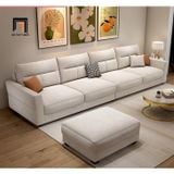  Set ghế sofa vải nỉ xám trắng BHQ51 Bynum dài 3m phòng khách 