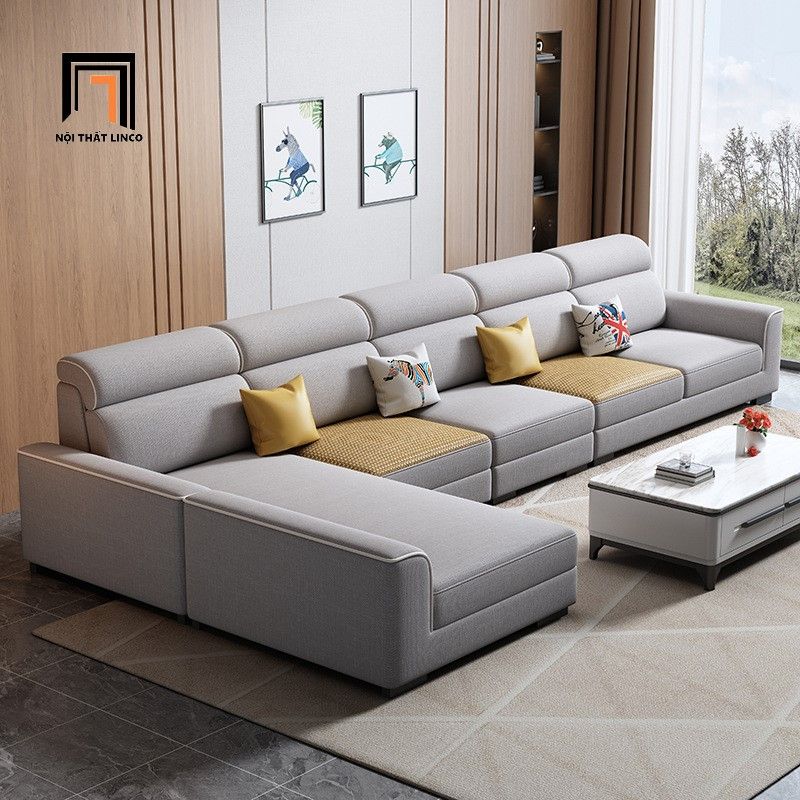  Sofa U vải nỉ UT35 Nampa phối màu xám trắng tinh tế 