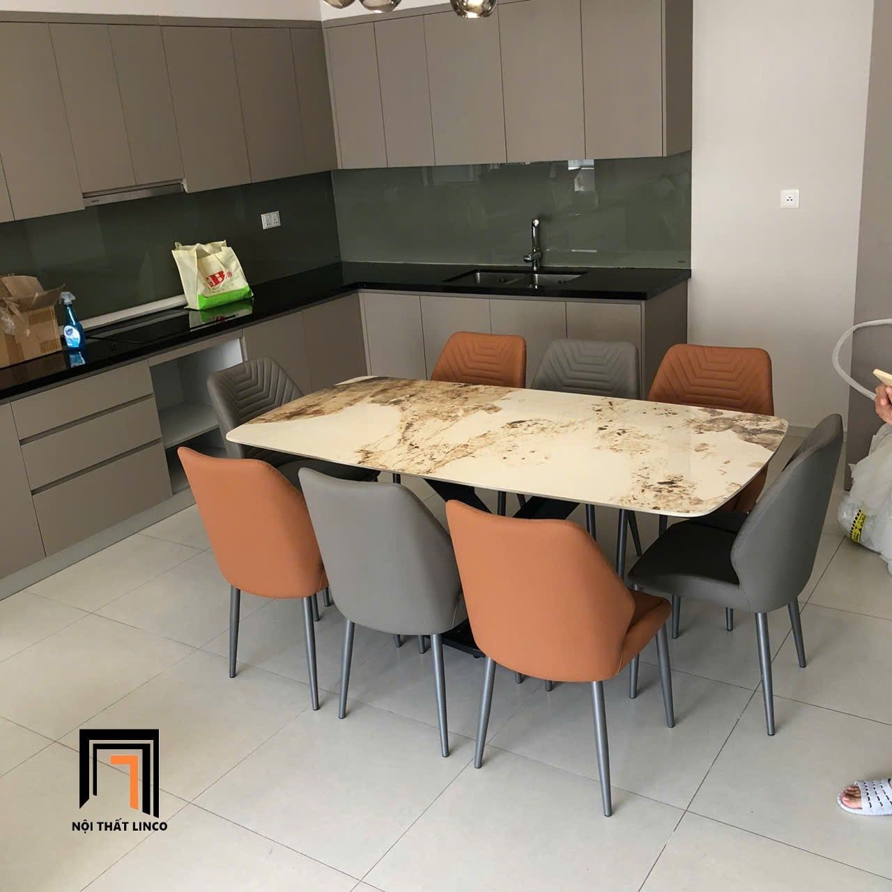  Bộ bàn ăn hiện đại 6 ghế 57-BAD6-Delei cho căn hộ chung cư 