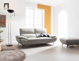  Ghế sofa băng gật gù da màu xám BHQ41 Toledo 1m9 sang trọng 