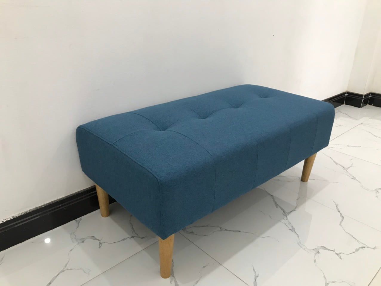  Ghế đôn sofa xanh dương vải nỉ 1m x 50 cho phòng ngủ 