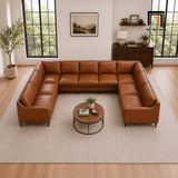  Sofa U cao cấp UT91 Abbot dài 3m4 bọc da sang trọng 