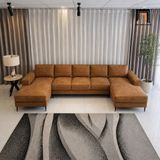  Bộ sofa U UT78 Mondazie 3m3 bọc da nâu sang trọng 