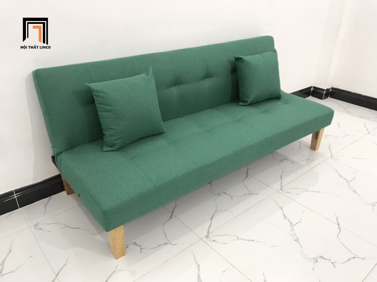  Bộ ghế sofa giường xanh ngọc GBL1 dài 1m72 cho phòng nhỏ 