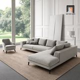  Sofa phòng khách KT28 Esher vải nỉ xám trắng hiện đại 