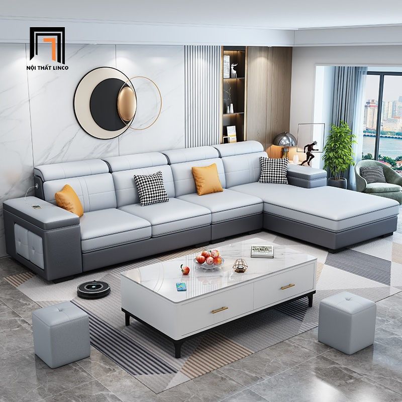  Bộ sofa U da công nghiệp UT40 Harmse dài 3m5 hiện đại 