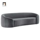  Ghế sofa băng cong vải nhung BT55 Chesterfield 2m2 xám đen 