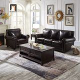  Ghế sofa băng da màu nâu đậm BHQ47 Clyro 2m1 tân cổ điển 