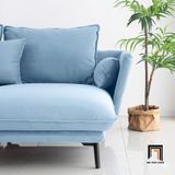  Bộ ghế sofa góc xanh dương vải nhung GT282 Bioude 2m4 x 1m6 