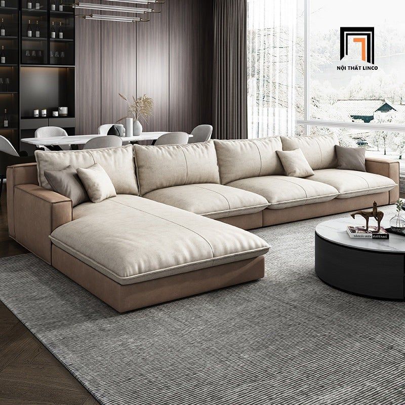  Bộ ghế sofa góc da công nghiệp GT280 Olive 2m4 x 1m6 xinh xắn 