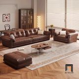  Sofa băng da Pu sang trọng BHQ83 Irene 2m4 phòng khách đẹp 