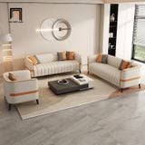  Ghế sofa băng cong da trắng kem BHQ60 Chapada 2m trẻ trung 