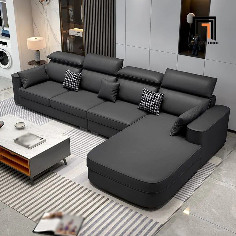  Bộ sofa U UT96 Orden 3m bọc da thiết kế kê đầu tiện nghi 