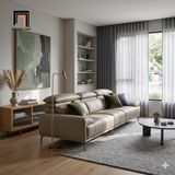  Ghế sofa băng da 2m4 kê đầu gật gù BHQ71 Guin cho căn hộ đẹp 