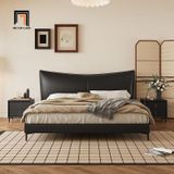  Giường ngủ da pu hiện đại GN96 Aubrey xám đậm cho chung cư 