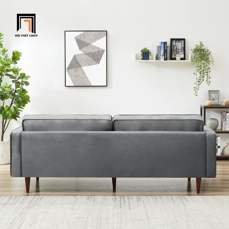  Sofa băng hiện đại BT2 Lude dài 1m9 đính nút chân gỗ cao su 