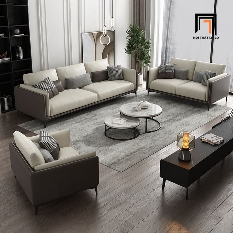  Sofa KT122 Trou bọc da đẹp cho không gian phòng khách 