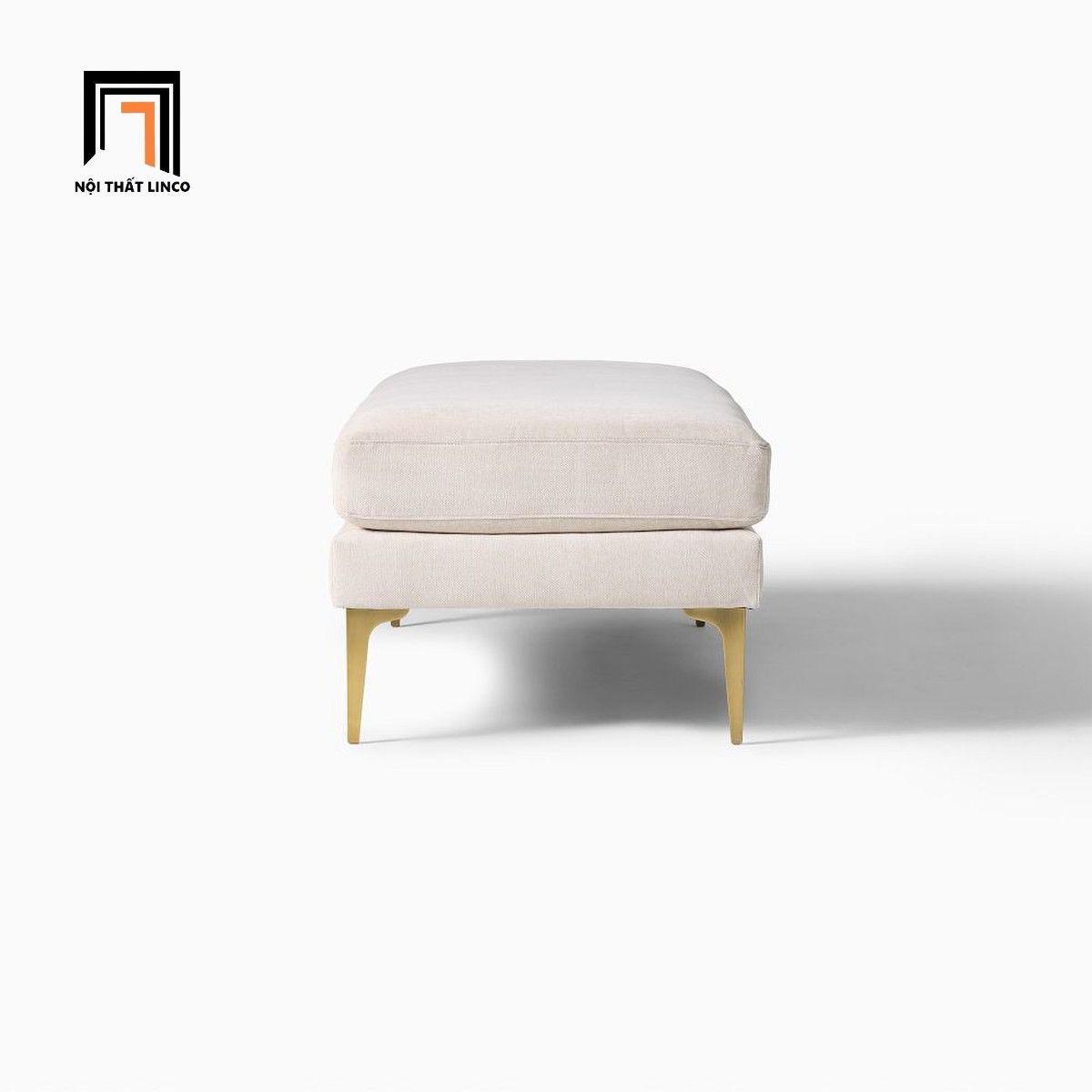  Đôn ghế sofa chữ nhật SB2 Andes 1m3 x 50 vải nỉ trắng kem 