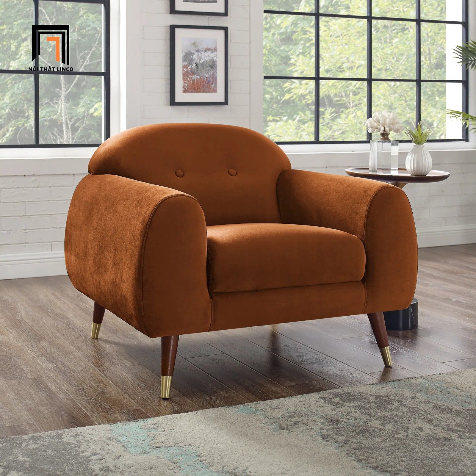  Ghế sofa đơn vải nỉ bông xinh xắn DT83 Elishah cho sảnh chờ 