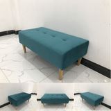  Sofa đôn chữ nhật giá rẻ 1m x 50 xanh lá vải nhung 