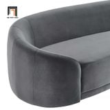  Ghế sofa băng cong vải nhung BT55 Chesterfield 2m2 xám đen 