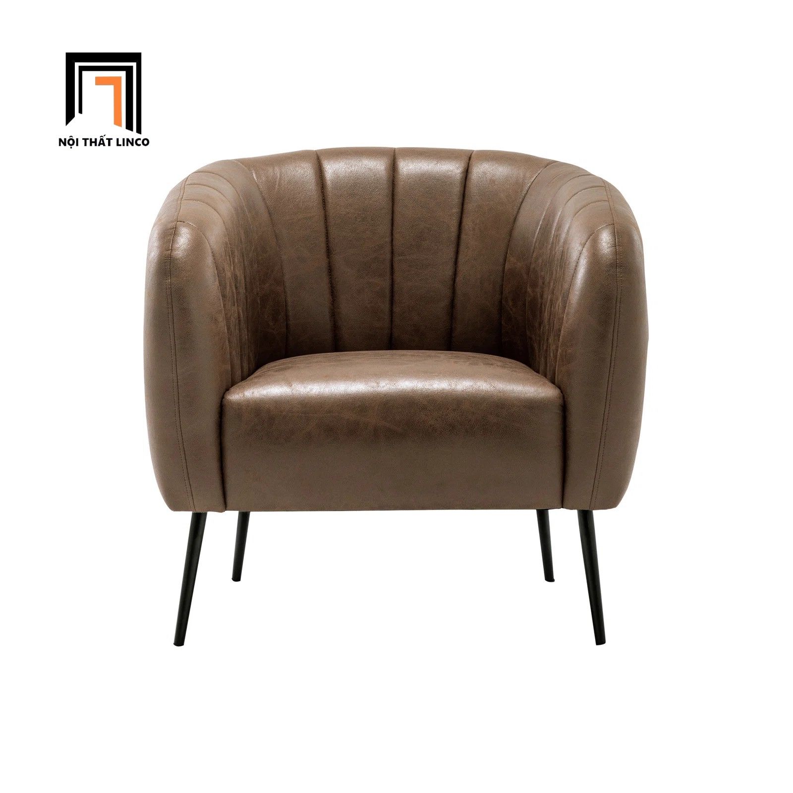  Ghế sofa đơn da công nghiệp DT10 Indianola màu nâu sang trọng 