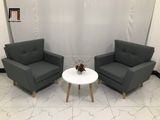  Ghế sofa đơn màu xám lông chuột DL5 Piloc cho văn phòng 
