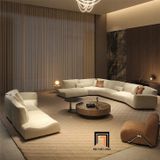  Sofa chữ U vải nỉ UT34 Forting 3m2 phòng khách sang trọng 
