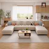  Sofa chữ U UT62 Joblin dài 3m bọc vải nỉ màu be giá tốt 