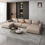  Bộ ghế sofa U UT77 Flin 3m x 1m6 bọc da xám cao cấp 