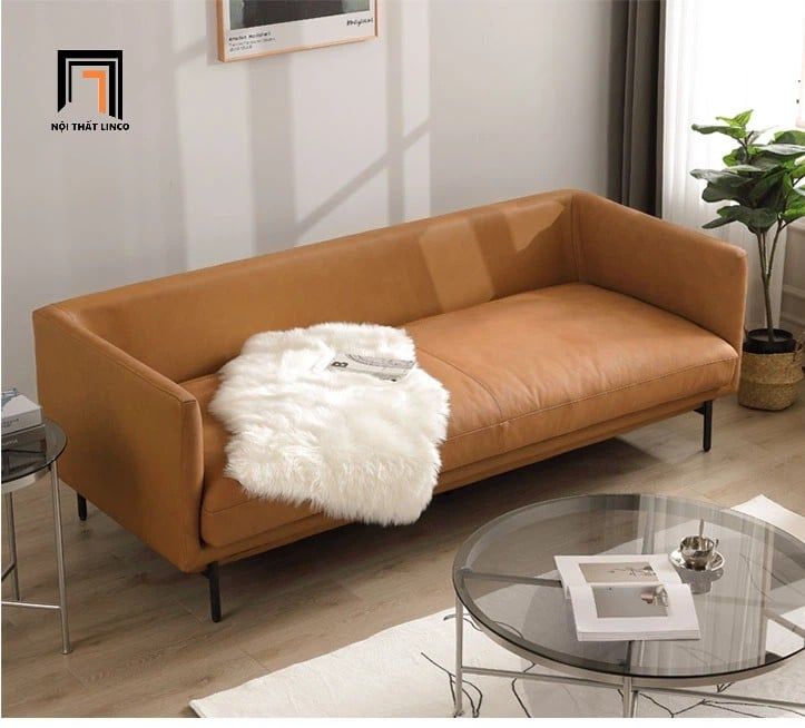  Ghế sofa da công nghiệp màu nâu BHQ1 Cordova dài 2m hiện đại 