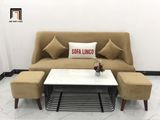  Bộ ghế sofa băng dài vải nhung BL3 Hilo màu be kem đẹp 