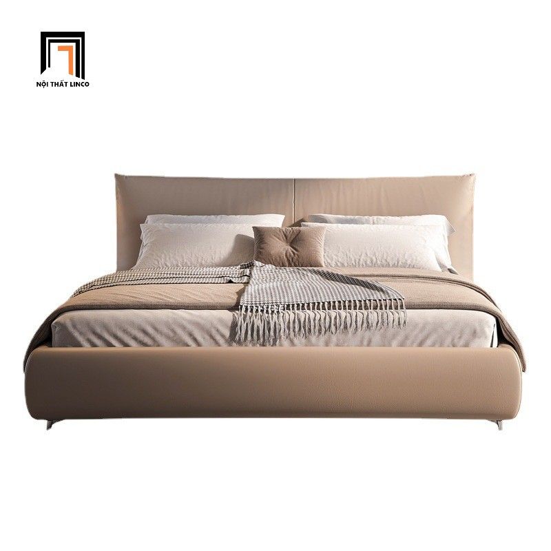  Giường ngủ căn hộ chung cư GN130 Fulton bọc da công nghiệp 