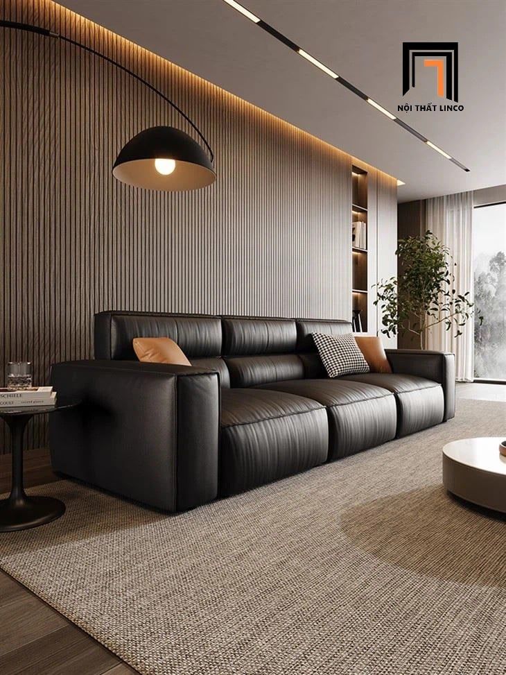  Ghế sofa băng đôi 2m2 BHQ49 Toston da Pu màu nâu sang trọng 