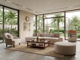  Sofa phòng khách KT160 Lorne vải xám trắng sang trọng 
